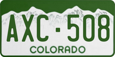 CO license plate AXC508