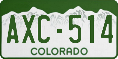 CO license plate AXC514