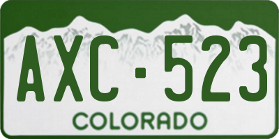 CO license plate AXC523