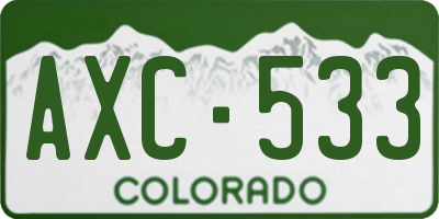 CO license plate AXC533