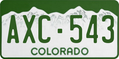 CO license plate AXC543