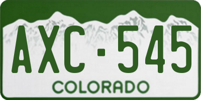 CO license plate AXC545