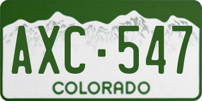 CO license plate AXC547