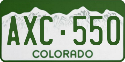 CO license plate AXC550