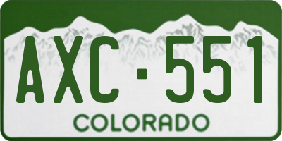 CO license plate AXC551