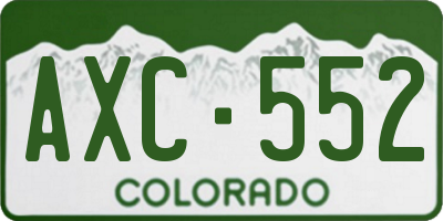 CO license plate AXC552