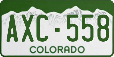 CO license plate AXC558