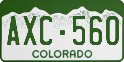 CO license plate AXC560