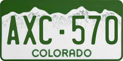 CO license plate AXC570
