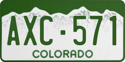 CO license plate AXC571