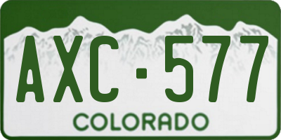 CO license plate AXC577