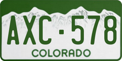 CO license plate AXC578