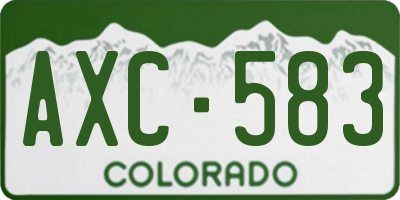 CO license plate AXC583