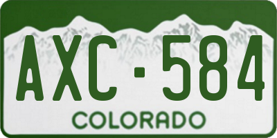 CO license plate AXC584
