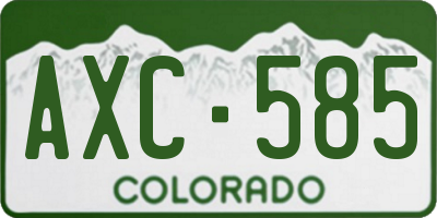 CO license plate AXC585
