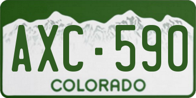 CO license plate AXC590