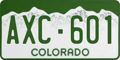 CO license plate AXC601