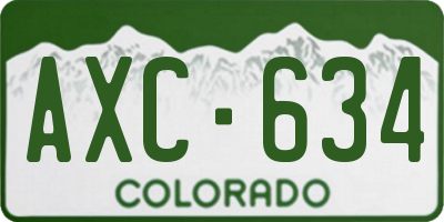 CO license plate AXC634