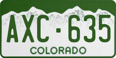 CO license plate AXC635