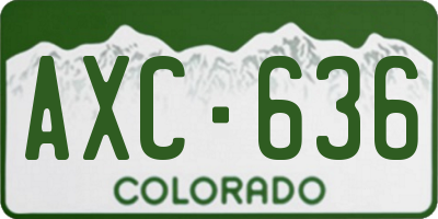 CO license plate AXC636