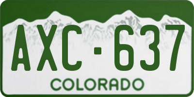 CO license plate AXC637