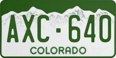 CO license plate AXC640