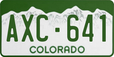 CO license plate AXC641