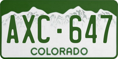 CO license plate AXC647