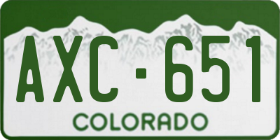 CO license plate AXC651