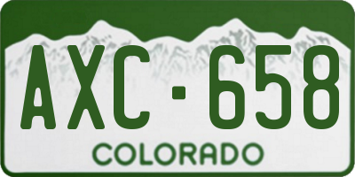 CO license plate AXC658