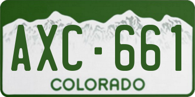 CO license plate AXC661