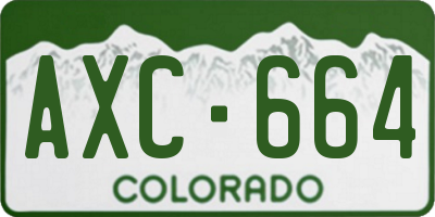 CO license plate AXC664