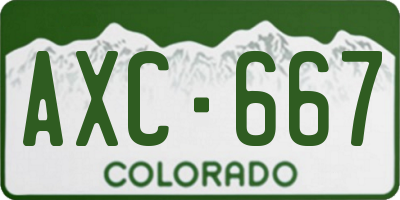 CO license plate AXC667