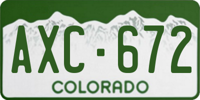 CO license plate AXC672