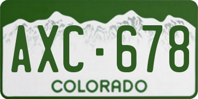 CO license plate AXC678