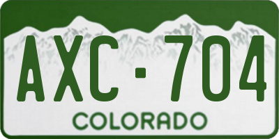 CO license plate AXC704