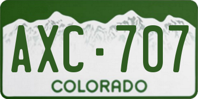 CO license plate AXC707