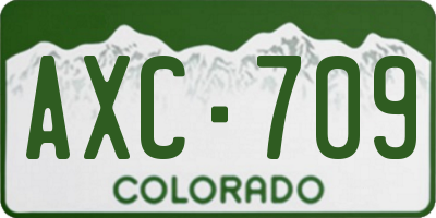 CO license plate AXC709