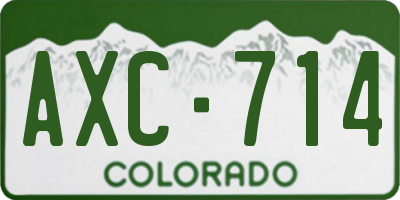 CO license plate AXC714
