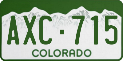 CO license plate AXC715