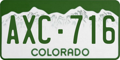 CO license plate AXC716