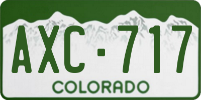CO license plate AXC717
