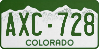 CO license plate AXC728