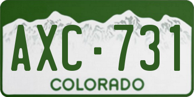 CO license plate AXC731