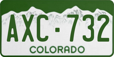CO license plate AXC732