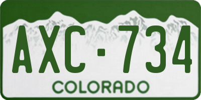 CO license plate AXC734