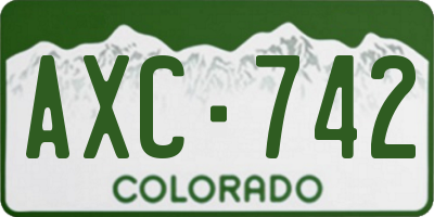 CO license plate AXC742