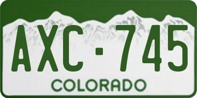 CO license plate AXC745