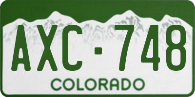 CO license plate AXC748