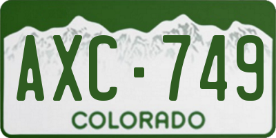 CO license plate AXC749